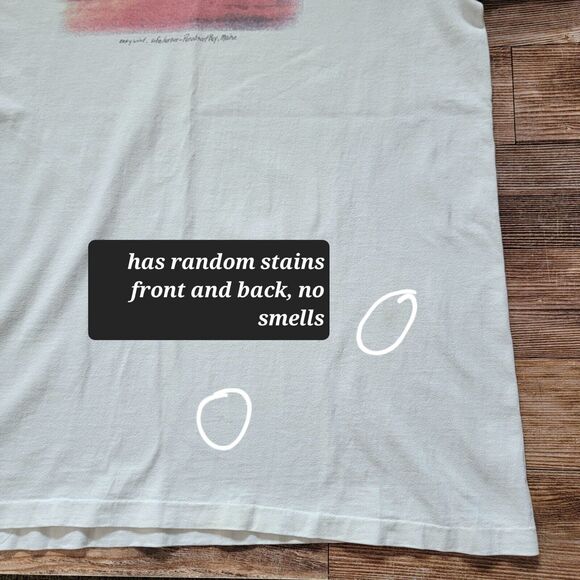 Vtg GH Bass&Co Graphic T-Shirt White Sz L Made In USA Short Sleeve Single Stitch - Picture 6 of 10